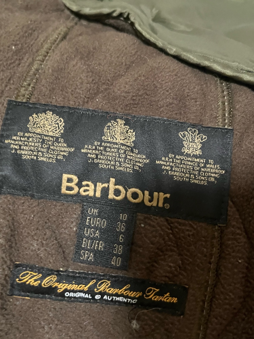 Barbour Brown Quilted Lined Jacket - Barbour Label